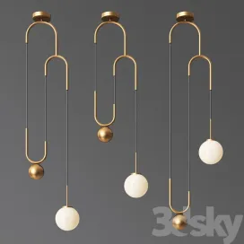 Cradle brass pulley pendant light